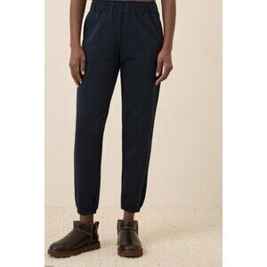 Pact Womens Small Pull On Pants Blue Organic Cotton Hemp Pull On Straight Leg